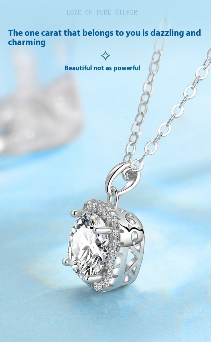 Exclusive Happiness Necklace | Women's Clavicle Chain Smiley Pendant — XL0521 — Size 925 Silver — Alternate View 7