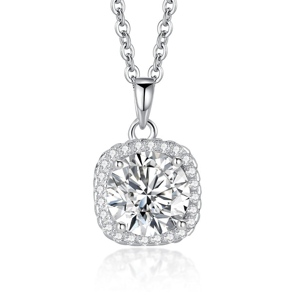 Exclusive Happiness Necklace | Women's Clavicle Chain Smiley Pendant — XL0521 — Size 925 Silver — Top View