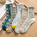 Exclusive Harajuku Retro Embroidery Spring Kawaii Cute Socks — 01Pink — Size One Size — Front View