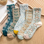 Exclusive Harajuku Retro Embroidery Spring Kawaii Cute Socks — 01Pink — Size One Size — Front View
