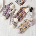 Exclusive Harajuku Retro Embroidery Spring Kawaii Cute Socks — 01Pink — Size One Size — Lifestyle View