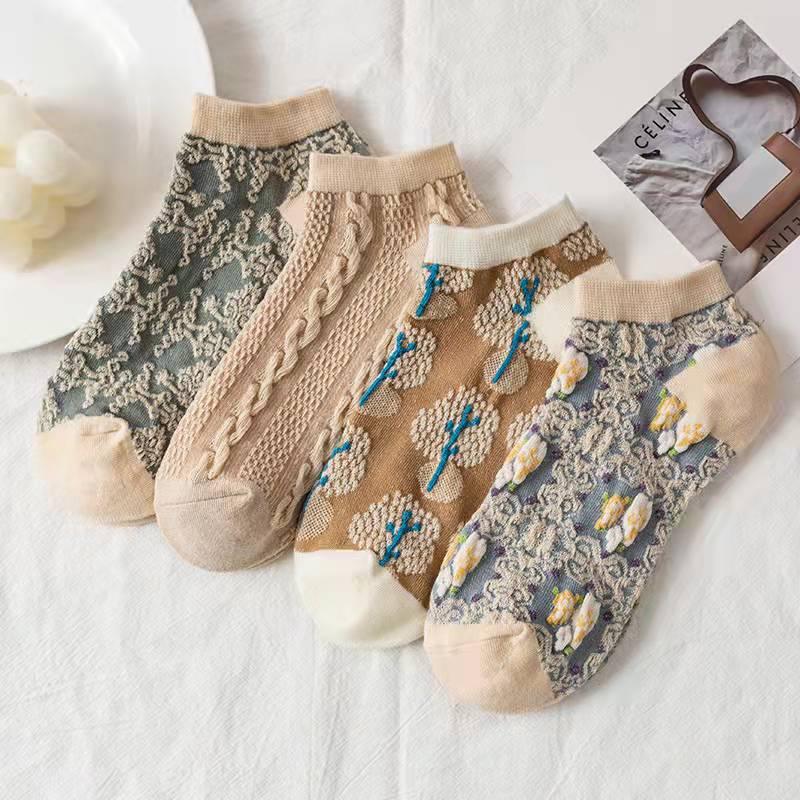 Exclusive Harajuku Retro Embroidery Spring Kawaii Cute Socks — 01Pink — Size One Size — Alternate View 21