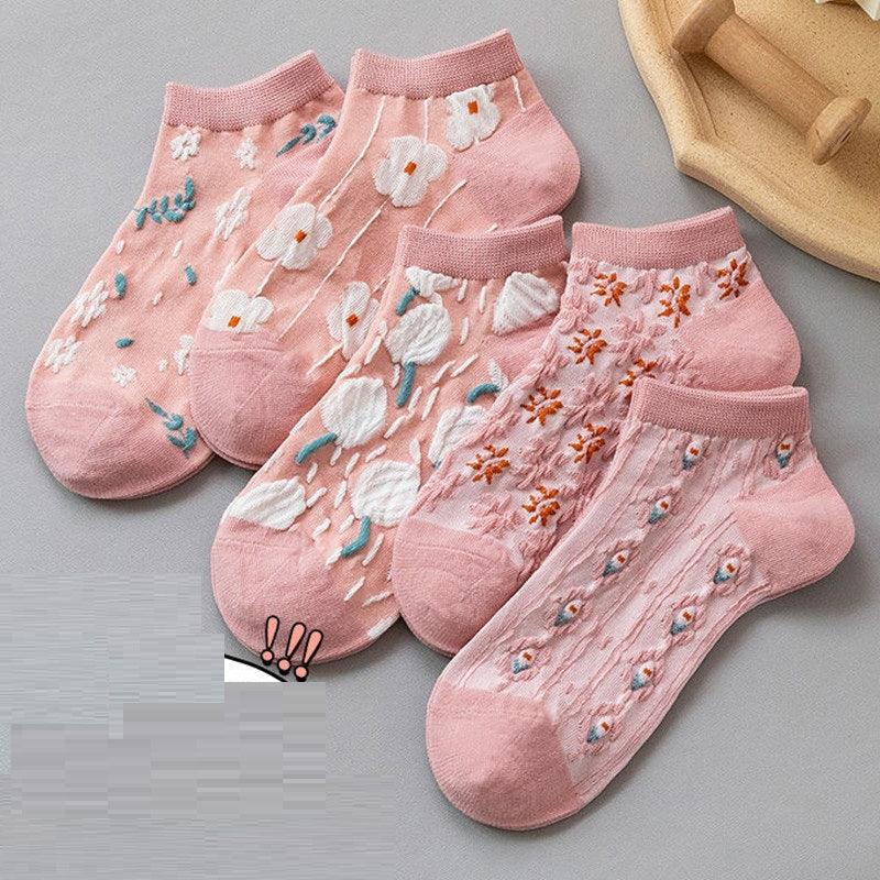 Exclusive Harajuku Retro Embroidery Spring Kawaii Cute Socks — 01Pink — Size One Size — Alternate View 19