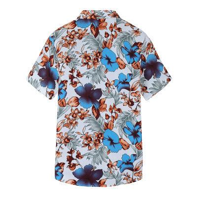Exclusive Men's Hawaiian Print Shirt — Blue — Size 3XL — Alternate View 7