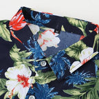 Exclusive Men's Hawaiian Print Shirt — Blue — Size 3XL — Top View