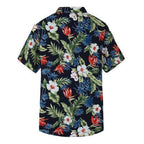 Exclusive Men's Hawaiian Print Shirt — Blue — Size 3XL — Side View