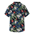 Exclusive Men's Hawaiian Print Shirt — Blue — Size 3XL — Front View