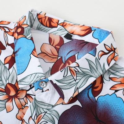 Exclusive Men's Hawaiian Print Shirt — Blue — Size 3XL — Back View