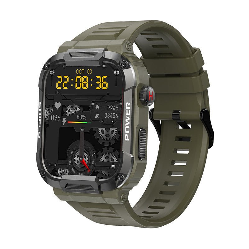 Exclusive HD Large-screen Bluetooth Call Smart Watch — Khaki — Back View