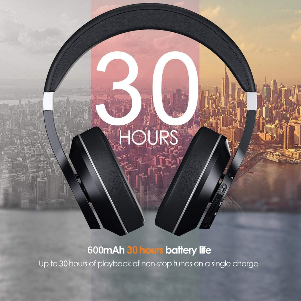 Exclusive Headworn Sports Noise Cancelling Bluetooth Earphones — Black — Lifestyle View