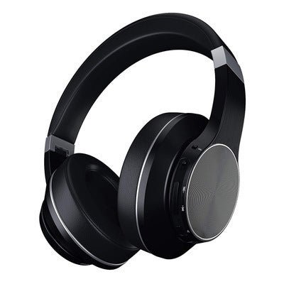 Exclusive Headworn Sports Noise Cancelling Bluetooth Earphones — Black — Front View