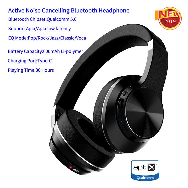 Exclusive Headworn Sports Noise Cancelling Bluetooth Earphones — Black — Alternate View 8