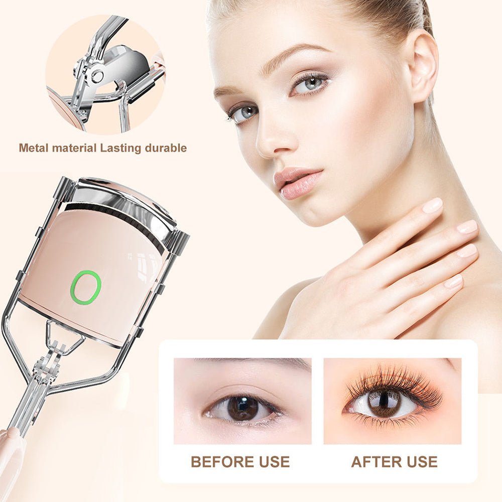 Exclusive Heated Eyelash Curlers — Pink — Front View