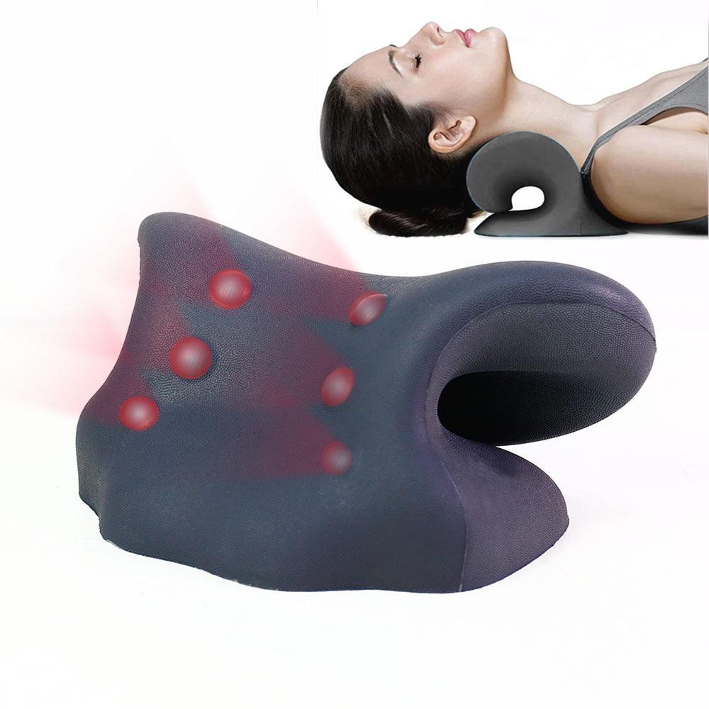 Exclusive Heated Traction Pillow Home Cervical Massage — Blue — Size Ordinary — Top View