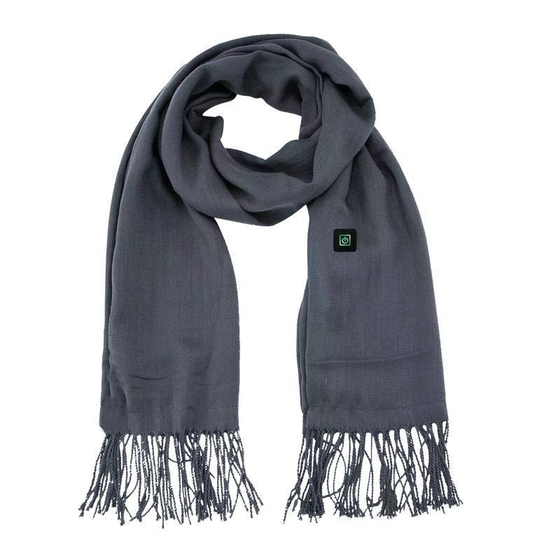 Exclusive Fast Heating Scarf | USB Electric Heated Warmer Winter — Black — Size USB — Side View