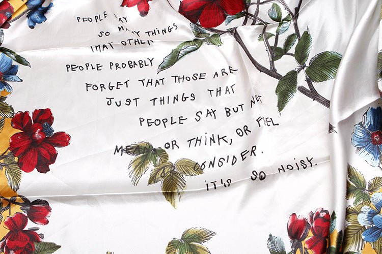 Exclusive High-end Versatile Retro Printed Artificial Silk Scarf — D9028 Red — Size 90X90CM — Alternate View 49