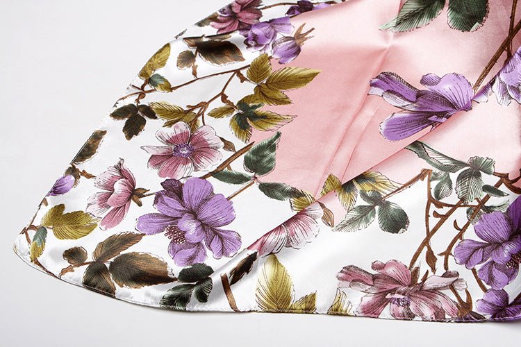 Exclusive High-end Versatile Retro Printed Artificial Silk Scarf — D9028 Red — Size 90X90CM — Alternate View 50