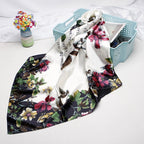Exclusive High-end Versatile Retro Printed Artificial Silk Scarf — D9028 Red — Size 90X90CM — Alternate View 8