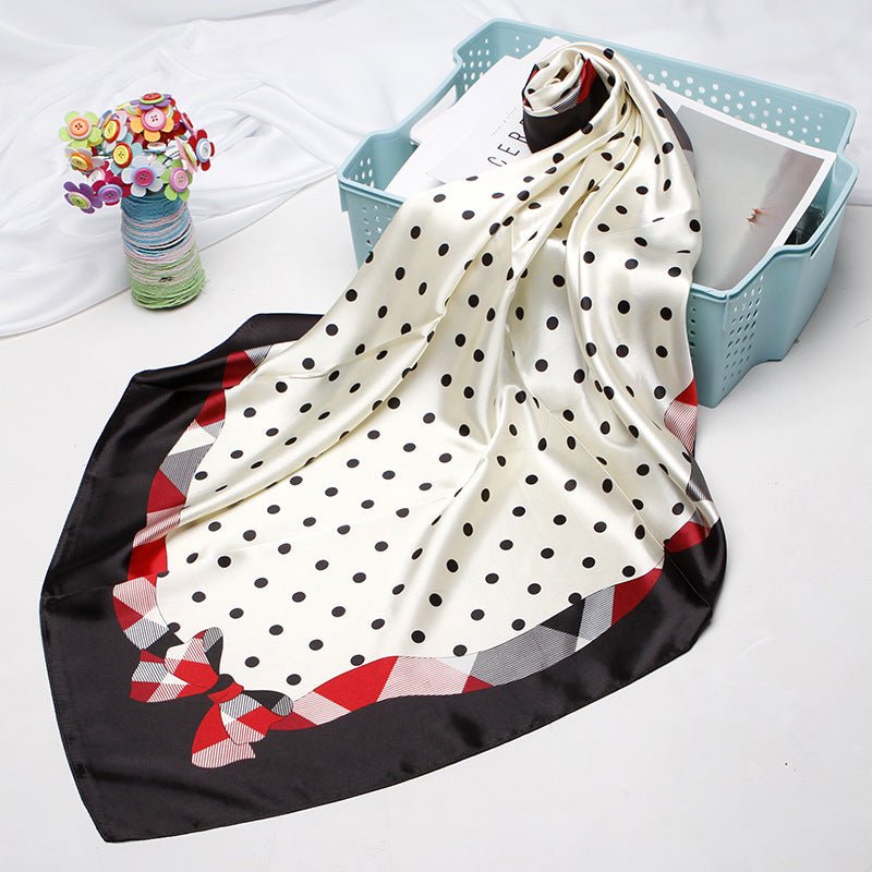 Exclusive High-end Versatile Retro Printed Artificial Silk Scarf — D9028 Red — Size 90X90CM — Alternate View 20