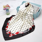 Exclusive High-end Versatile Retro Printed Artificial Silk Scarf — D9028 Red — Size 90X90CM — Alternate View 20