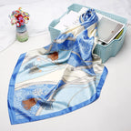 Exclusive High-end Versatile Retro Printed Artificial Silk Scarf — D9028 Red — Size 90X90CM — Alternate View 26