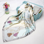 Exclusive High-end Versatile Retro Printed Artificial Silk Scarf — D9028 Red — Size 90X90CM — Alternate View 27