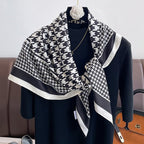 Exclusive Classic Plaid Scarf — XW24 Black — Size 90x90cm — Side View