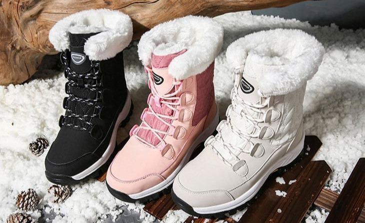 Exclusive High-Top Platform Cotton Shoes — Beige — Size 36 — Side View