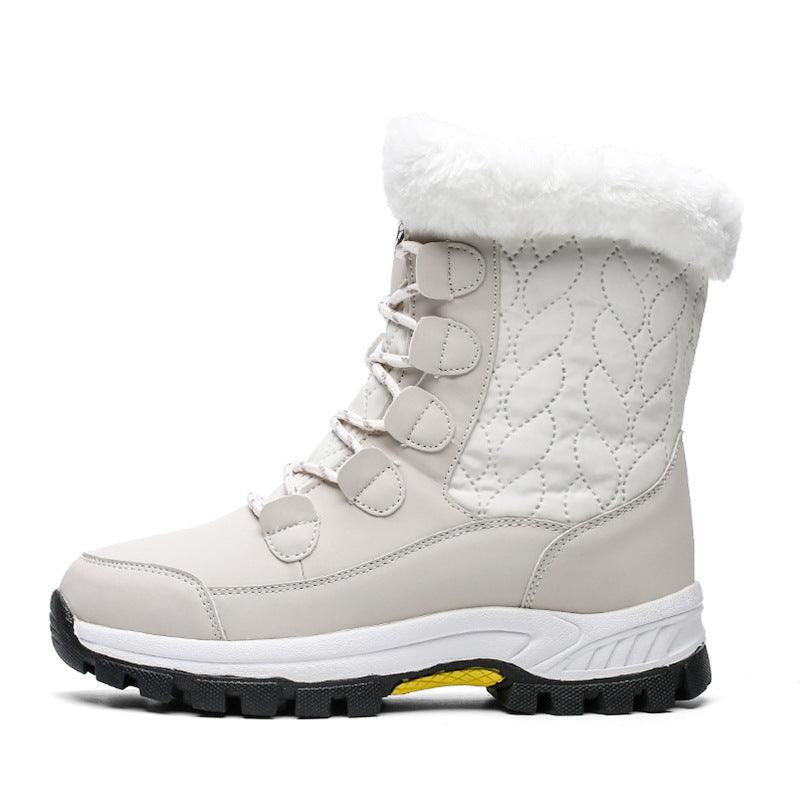 Exclusive High-Top Platform Cotton Shoes — Beige — Size 36 — Alternate View 10