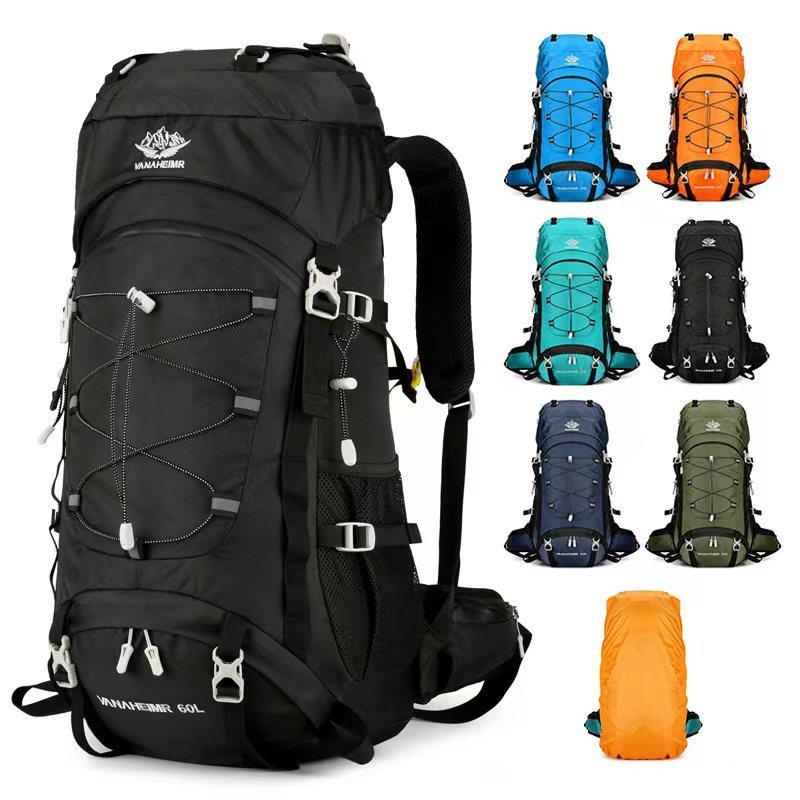 Exclusive 60 Liters Large Capacity Backpack — Orange — Size 60L — Back View
