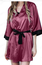 Exclusive Seduction Plus-size Pajama Suit — Wine red — Size S — Side View