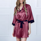 Exclusive Seduction Plus-size Pajama Suit — Wine red — Size S — Alternate View 8