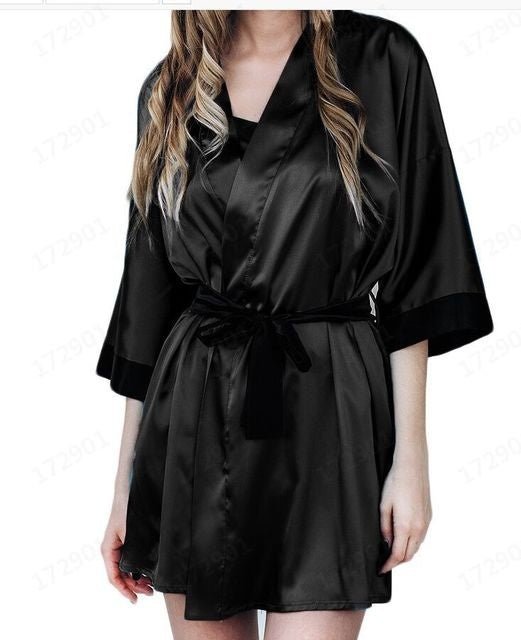 Exclusive Seduction Plus-size Pajama Suit — Wine red — Size S — Alternate View 9
