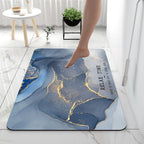 Exclusive Super Absorbent Bathroom Floor Mat — Marble Begonia Red — Size 40x60cm — Front View