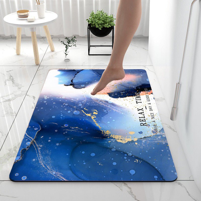 Exclusive Super Absorbent Bathroom Floor Mat — Marble Begonia Red — Size 40x60cm — Alternate View 8