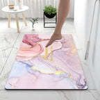 Exclusive Super Absorbent Bathroom Floor Mat — Marble Begonia Red — Size 40x60cm — Detail View