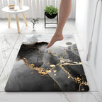 Exclusive Super Absorbent Bathroom Floor Mat — Marble Begonia Red — Size 40x60cm — Back View