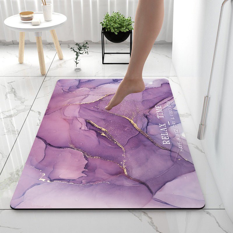 Exclusive Super Absorbent Bathroom Floor Mat — Marble Begonia Red — Size 40x60cm — Alternate View 9