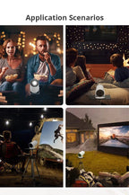 Exclusive HY300 Home Projector – Portable 720p Smart Android Projector for Indoor & Outdoor Movies — White — Size AU — Back View