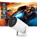Exclusive HY300 Home Projector – Portable 720p Smart Android Projector for Indoor & Outdoor Movies — White — Size AU — Side View
