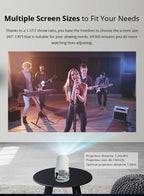 Exclusive HY300 Home Projector – Portable 720p Smart Android Projector for Indoor & Outdoor Movies — White — Size AU — Alternate View 13