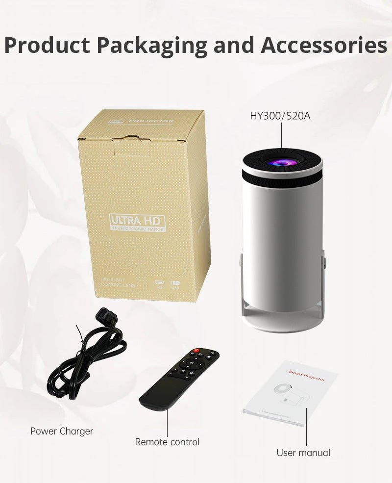 Exclusive HY300 Home Projector – Portable 720p Smart Android Projector for Indoor & Outdoor Movies — White — Size AU — Alternate View 10