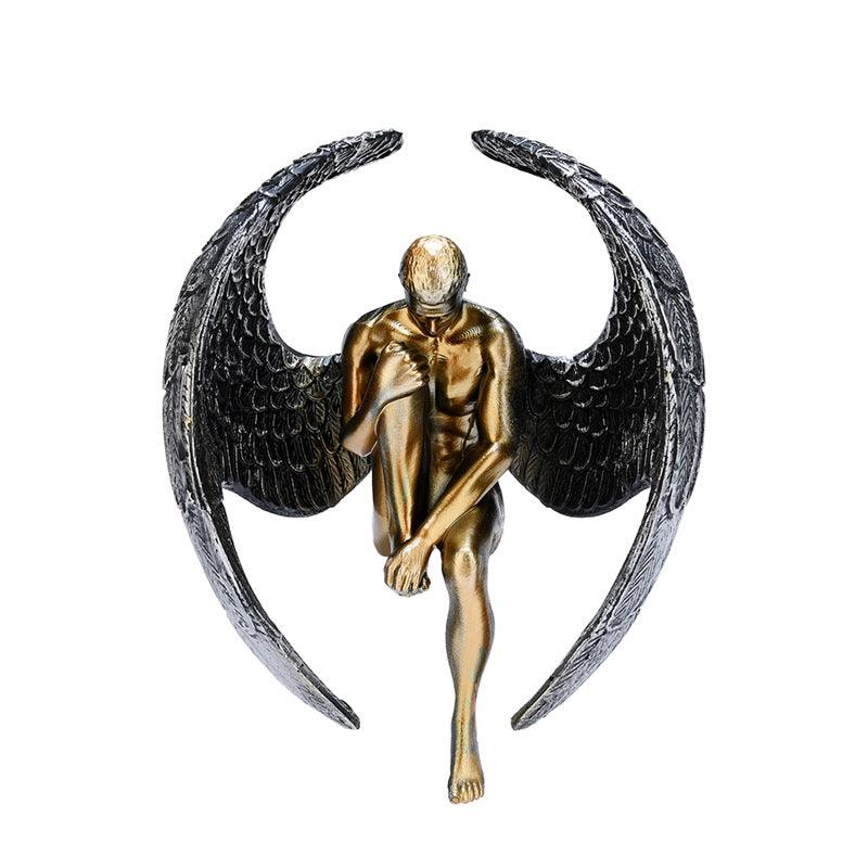 Exclusive Contemplative Angel Resin Ornaments — Silver — Detail View