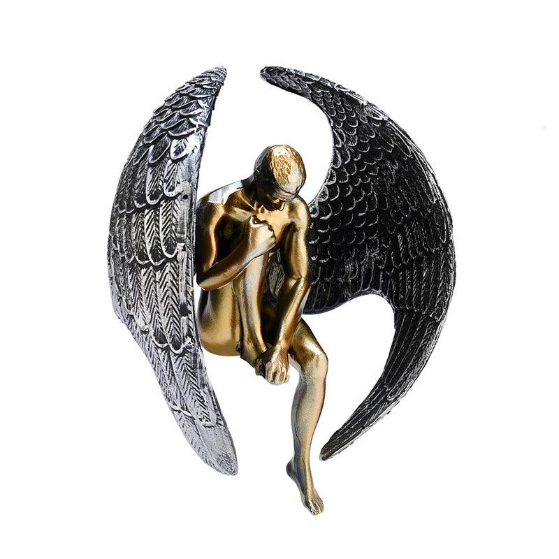 Exclusive Contemplative Angel Resin Ornaments — Silver — Top View