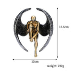 Exclusive Contemplative Angel Resin Ornaments — Silver — Back View