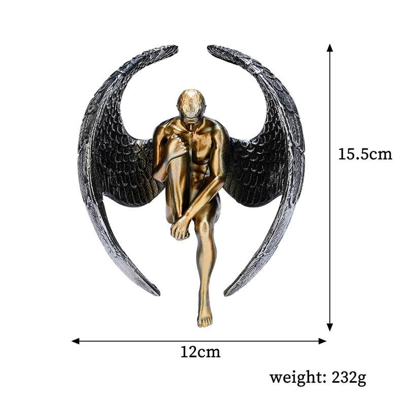 Exclusive Contemplative Angel Resin Ornaments — Silver — Back View
