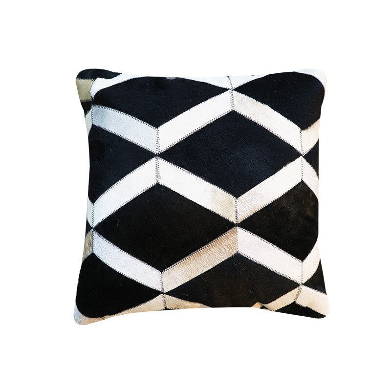Exclusive Home sofa cowhide pillow — 2 style — Size 45X45CM — Top View
