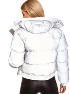 Exclusive Hooded Bread Jacket Down Girl — Black — Size L — Top View