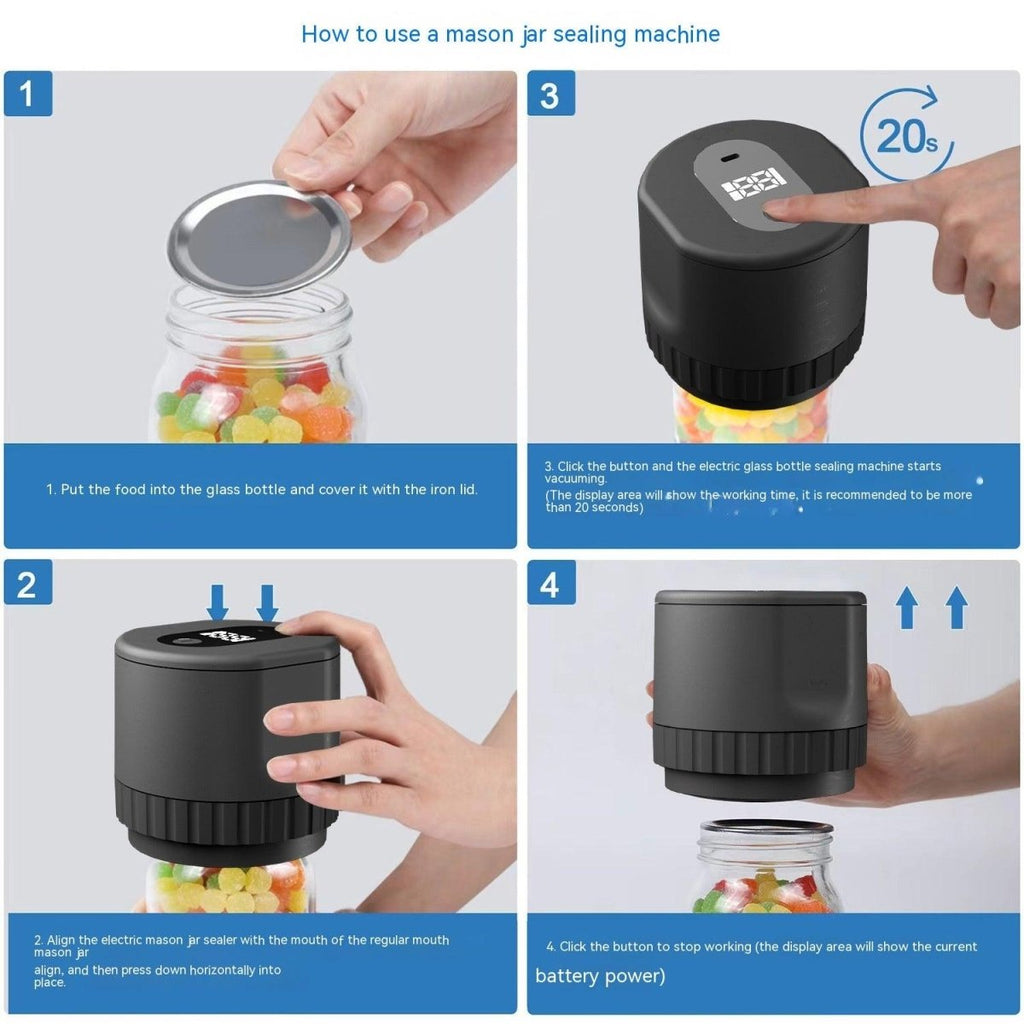 Exclusive Household Electric Fresh-keeping Bottle Sealing Kit — Black — Alternate View 7