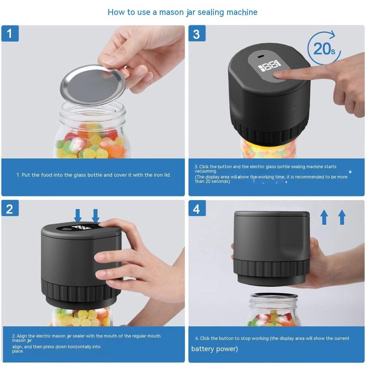 Exclusive Household Electric Fresh-keeping Bottle Sealing Kit — Black — Alternate View 7